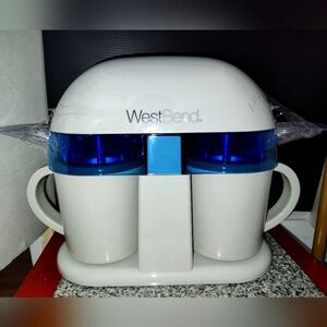 West Bend Electric Dual Single Serve Ice Cream Machine Gray, 1-Quart. Tested.